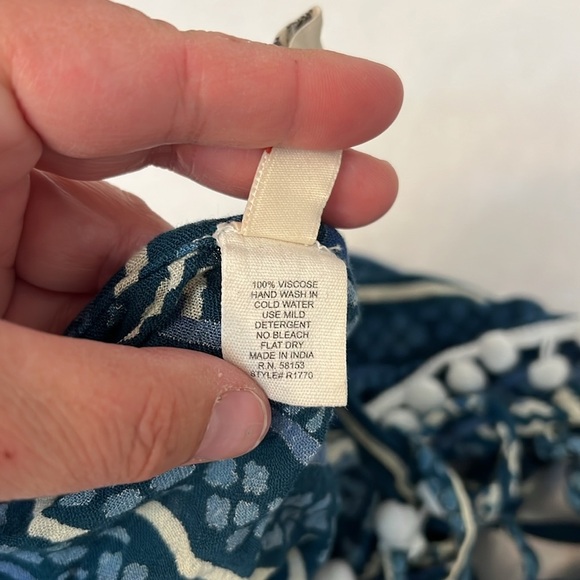 RAGA CROP TANK BLUE & WHITE BOHEMIAN SIZE LARGE - Picture 11 of 12